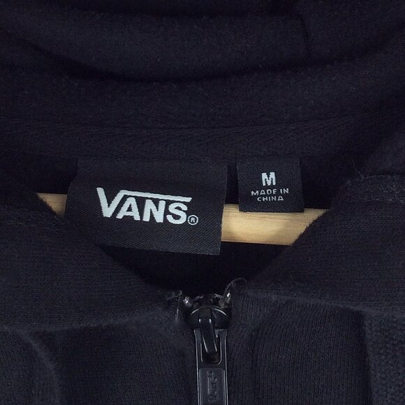 Van's Off the Wall Men's Full Zip Hoodie Sweatshirt Size Medium Black Checkered - Picture 6 of 7